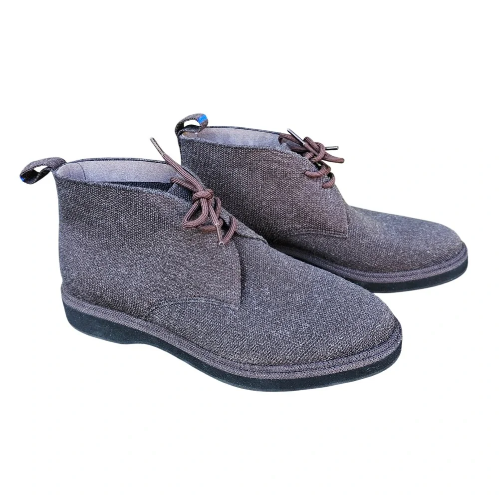 Rothy's‎ Men's 7 Chukka Boots Merino Wool Lace Up Dark Brown/Umber *No Inserts*